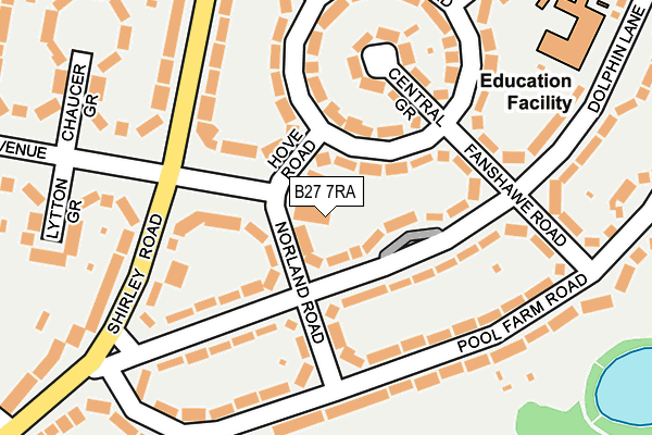 B27 7RA map - OS OpenMap – Local (Ordnance Survey)