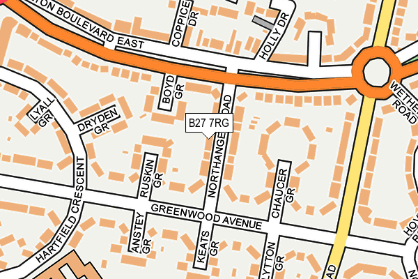 B27 7RG map - OS OpenMap – Local (Ordnance Survey)