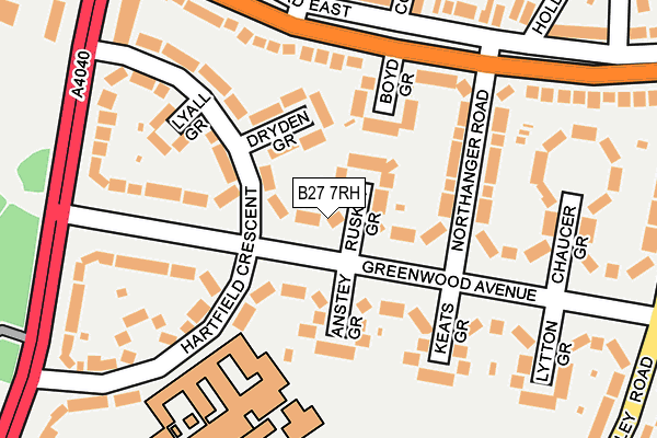 B27 7RH map - OS OpenMap – Local (Ordnance Survey)