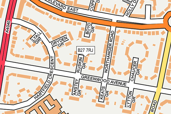 B27 7RJ map - OS OpenMap – Local (Ordnance Survey)