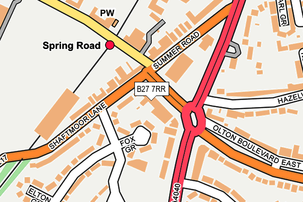 B27 7RR map - OS OpenMap – Local (Ordnance Survey)