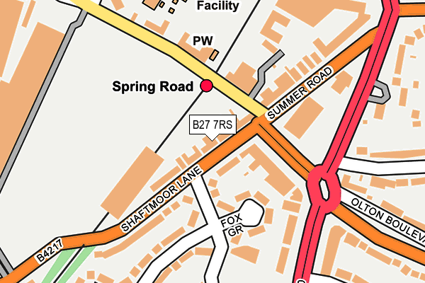 B27 7RS map - OS OpenMap – Local (Ordnance Survey)