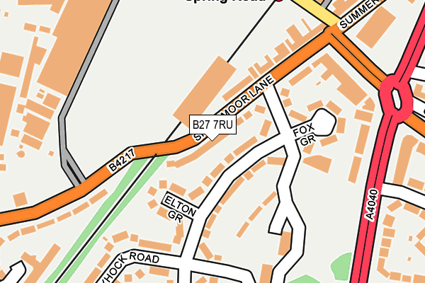 B27 7RU map - OS OpenMap – Local (Ordnance Survey)