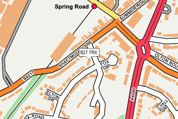 B27 7RX map - OS OpenMap – Local (Ordnance Survey)