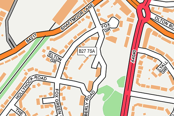 B27 7SA map - OS OpenMap – Local (Ordnance Survey)