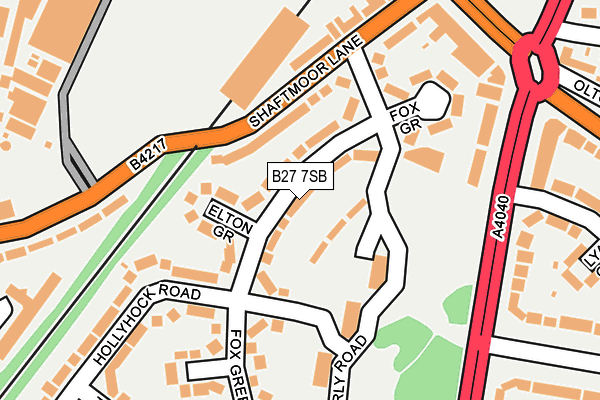 B27 7SB map - OS OpenMap – Local (Ordnance Survey)