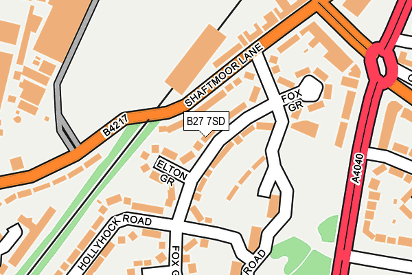 B27 7SD map - OS OpenMap – Local (Ordnance Survey)