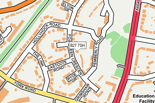 B27 7SH map - OS OpenMap – Local (Ordnance Survey)