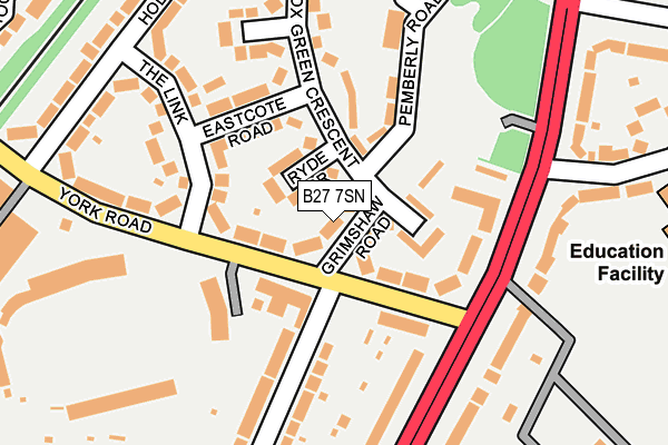 B27 7SN map - OS OpenMap – Local (Ordnance Survey)