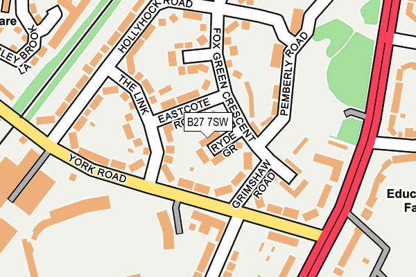 B27 7SW map - OS OpenMap – Local (Ordnance Survey)