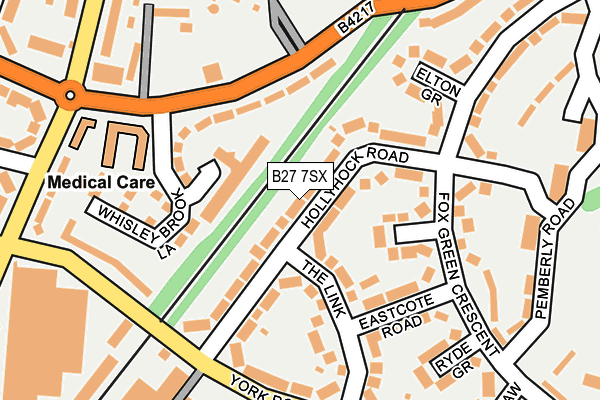B27 7SX map - OS OpenMap – Local (Ordnance Survey)
