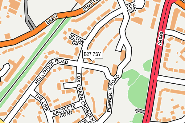 B27 7SY map - OS OpenMap – Local (Ordnance Survey)