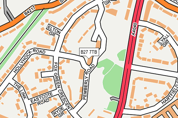 B27 7TB map - OS OpenMap – Local (Ordnance Survey)