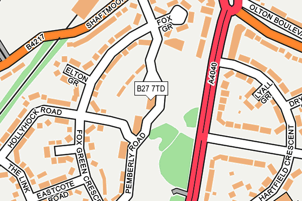 B27 7TD map - OS OpenMap – Local (Ordnance Survey)