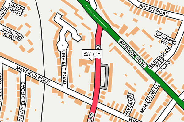 B27 7TH map - OS OpenMap – Local (Ordnance Survey)