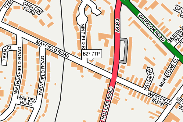 B27 7TP map - OS OpenMap – Local (Ordnance Survey)