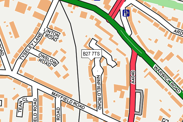 B27 7TS map - OS OpenMap – Local (Ordnance Survey)