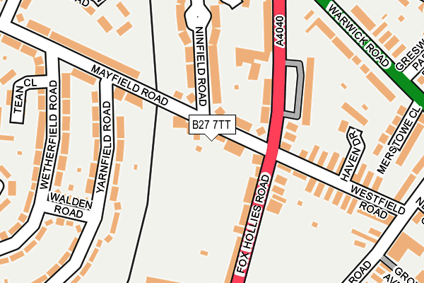 B27 7TT map - OS OpenMap – Local (Ordnance Survey)