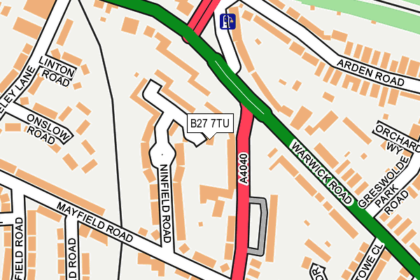 B27 7TU map - OS OpenMap – Local (Ordnance Survey)