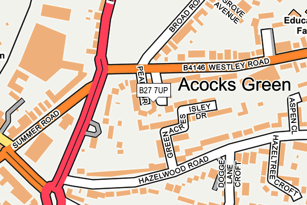 B27 7UP map - OS OpenMap – Local (Ordnance Survey)