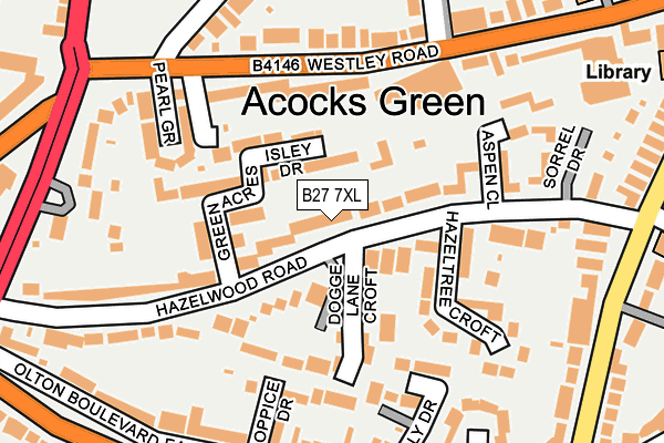 B27 7XL map - OS OpenMap – Local (Ordnance Survey)