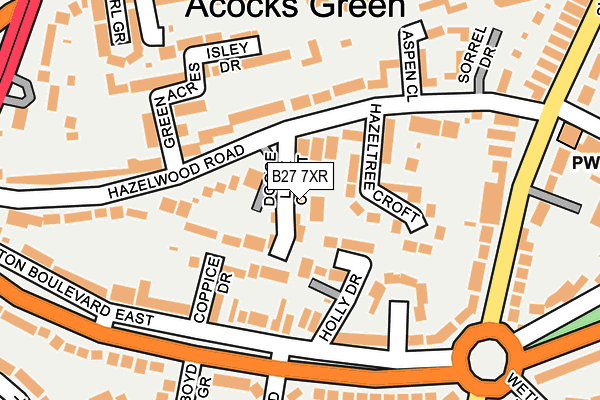 B27 7XR map - OS OpenMap – Local (Ordnance Survey)