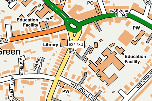 B27 7XU map - OS OpenMap – Local (Ordnance Survey)