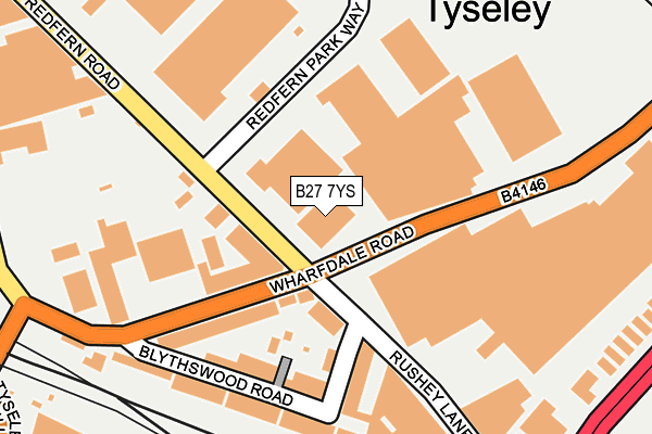 B27 7YS map - OS OpenMap – Local (Ordnance Survey)