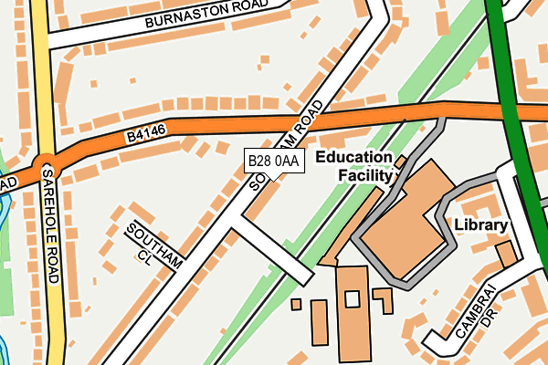 B28 0AA map - OS OpenMap – Local (Ordnance Survey)