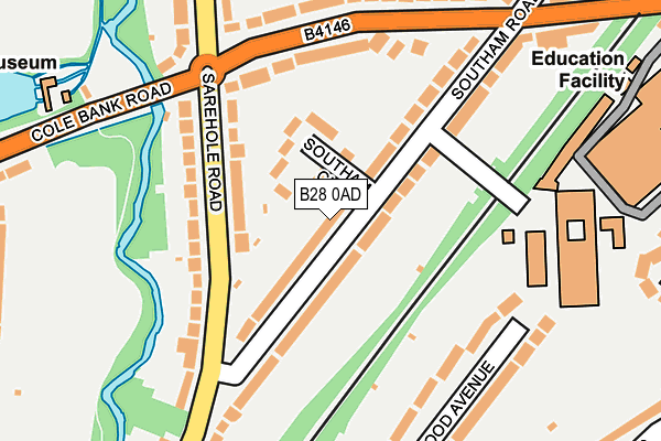 B28 0AD map - OS OpenMap – Local (Ordnance Survey)