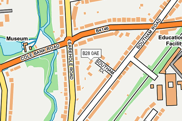 B28 0AE map - OS OpenMap – Local (Ordnance Survey)