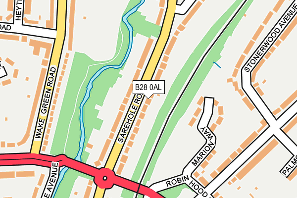 B28 0AL map - OS OpenMap – Local (Ordnance Survey)