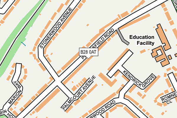 B28 0AT map - OS OpenMap – Local (Ordnance Survey)