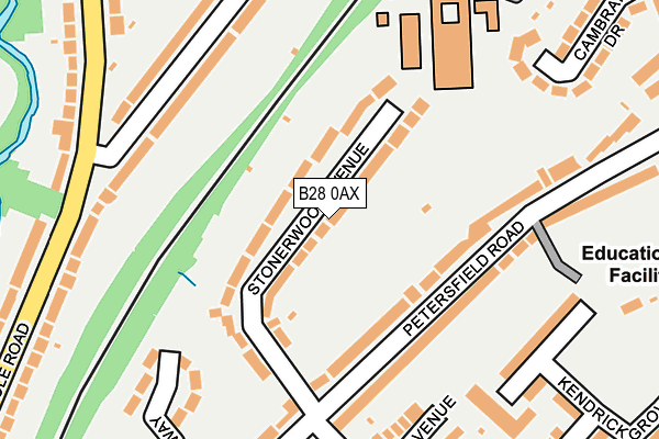 B28 0AX map - OS OpenMap – Local (Ordnance Survey)