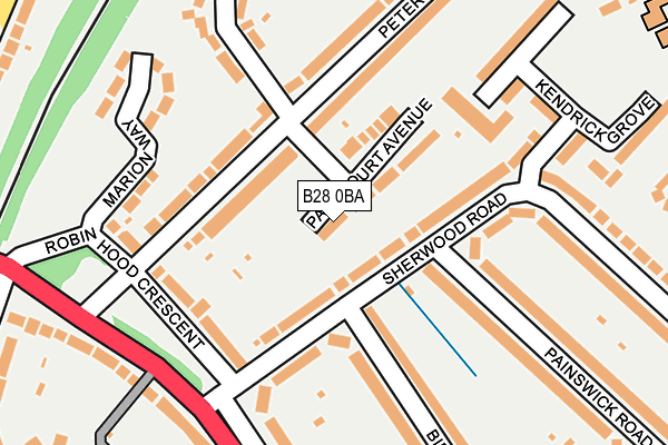 B28 0BA map - OS OpenMap – Local (Ordnance Survey)