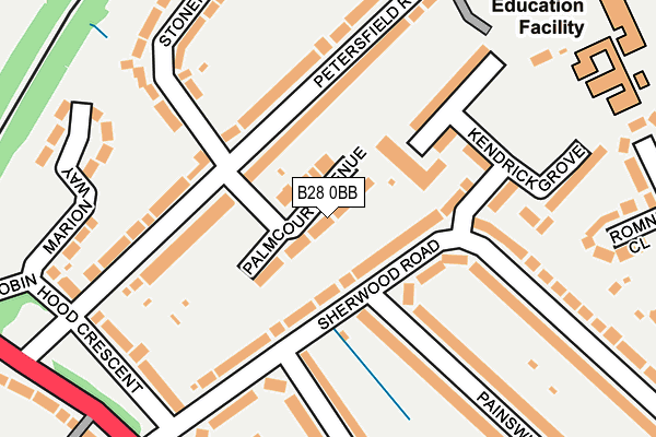 B28 0BB map - OS OpenMap – Local (Ordnance Survey)