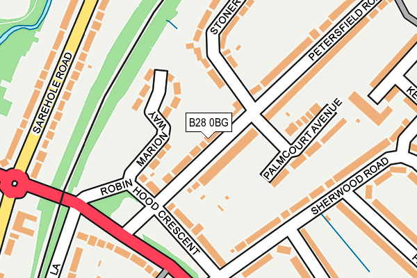 B28 0BG map - OS OpenMap – Local (Ordnance Survey)