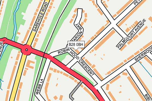 B28 0BH map - OS OpenMap – Local (Ordnance Survey)