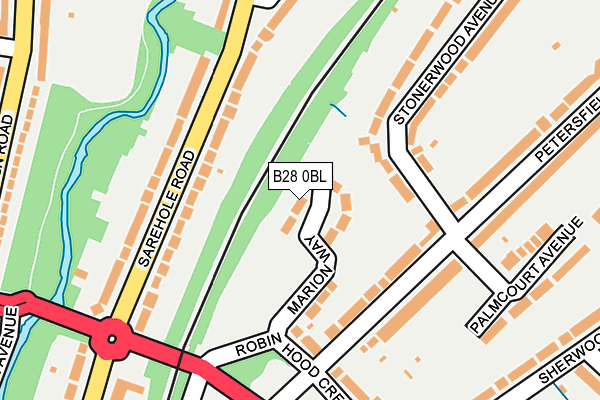 B28 0BL map - OS OpenMap – Local (Ordnance Survey)