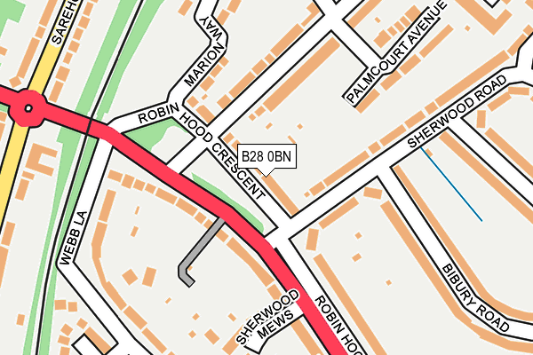 B28 0BN map - OS OpenMap – Local (Ordnance Survey)