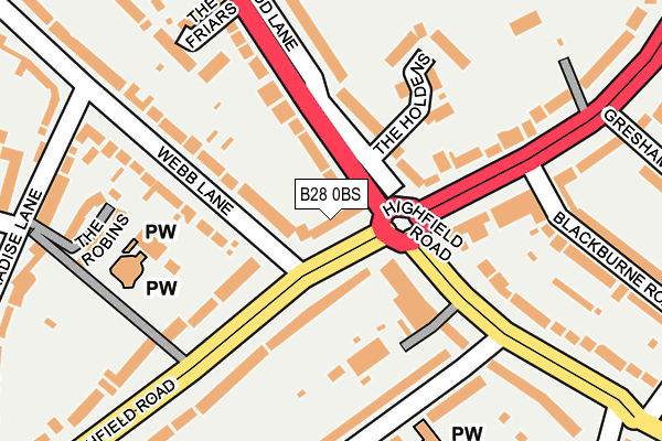 B28 0BS map - OS OpenMap – Local (Ordnance Survey)