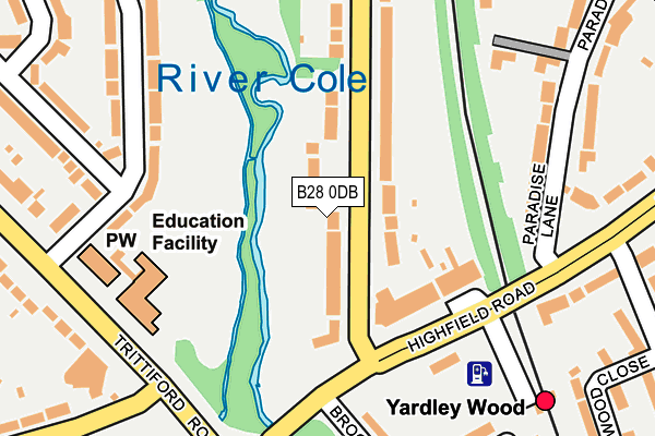 B28 0DB map - OS OpenMap – Local (Ordnance Survey)