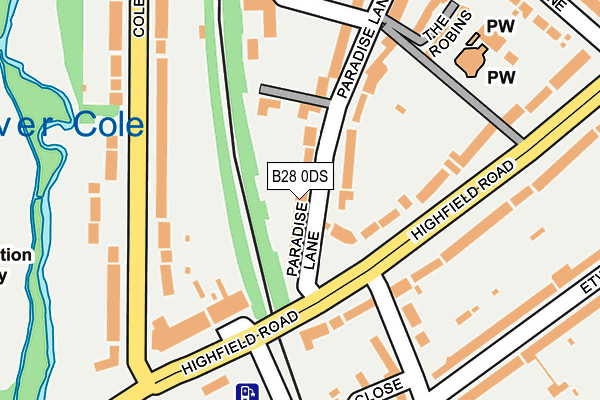 B28 0DS map - OS OpenMap – Local (Ordnance Survey)