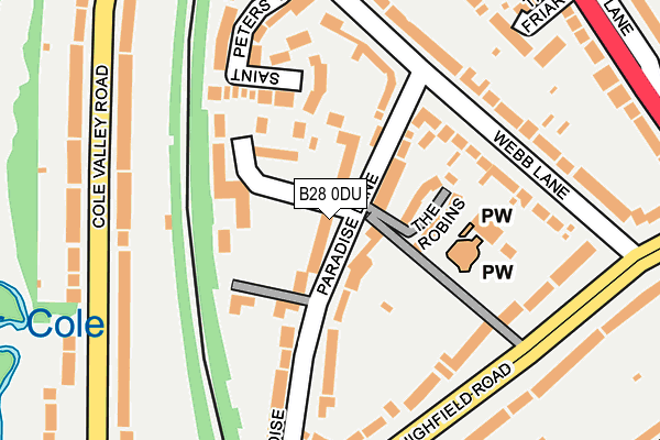 B28 0DU map - OS OpenMap – Local (Ordnance Survey)