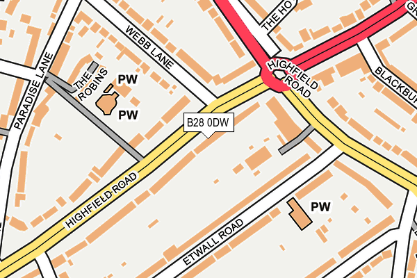 B28 0DW map - OS OpenMap – Local (Ordnance Survey)