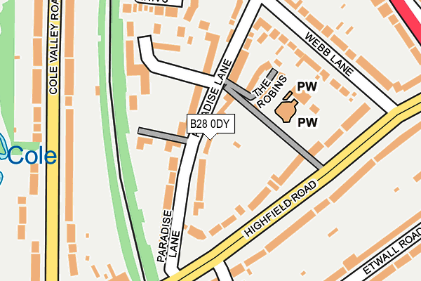 B28 0DY map - OS OpenMap – Local (Ordnance Survey)