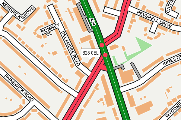 B28 0EL map - OS OpenMap – Local (Ordnance Survey)