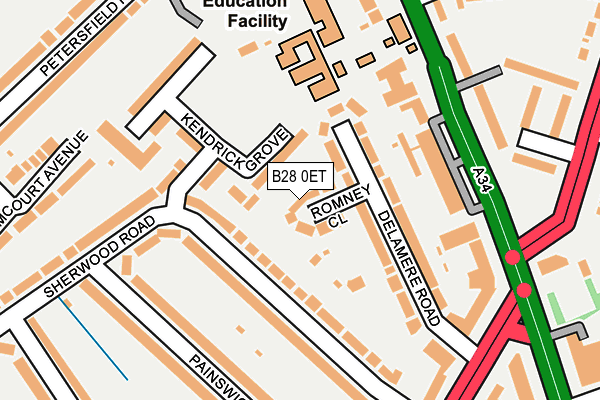 B28 0ET map - OS OpenMap – Local (Ordnance Survey)