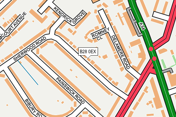 B28 0EX map - OS OpenMap – Local (Ordnance Survey)