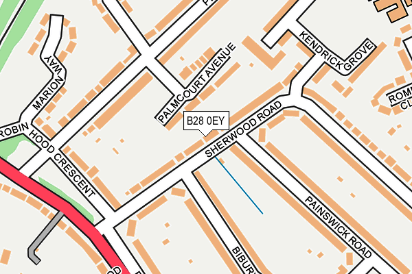 B28 0EY map - OS OpenMap – Local (Ordnance Survey)